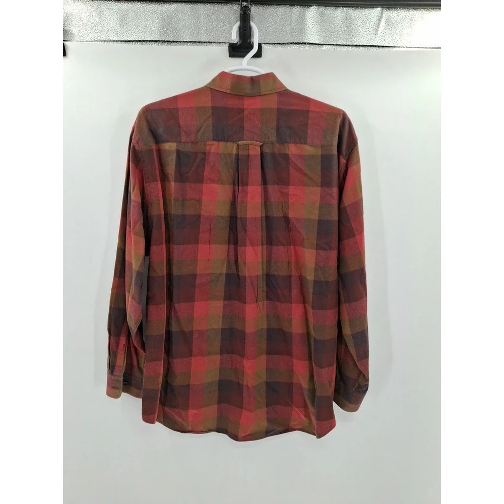 Orvis Mens XXL Tall Brown Plaid‎ Button Up Shirt Long Sleeve Wool Blend